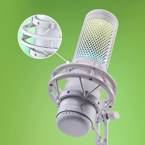 HyperX QuadCast S – RGB USB Condenser Microphone for PC, PS5, Mac, Anti-Vibration Shock Mount, 4 Polar Patterns, Pop Filter, Gain Control, Gaming, Streaming, Podcasts, Twitch, YouTube, Discord – White - White - QuadCast S White - Microphone thumbnail 18