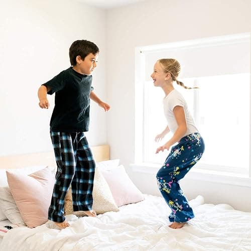 Mad Dog Concepts Boys Pajama Pants - Soft Micro Fleece PJ Bottoms for Kids Printed Plaid Design Boy's Sleepwear Size 6–20 3PK thumbnail 2