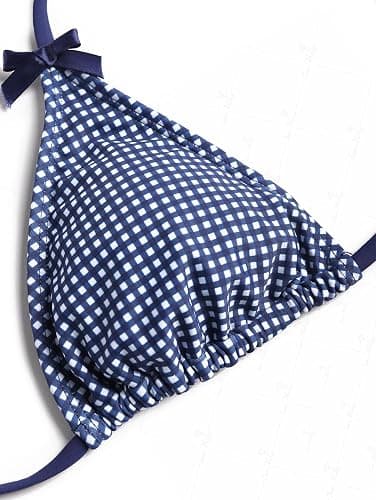 seamoly Women's Bikini Sets Tie Back Bowknot Two Piece Swimsuits Triangle Thong Bathing Suit Gingham Floral Cherry Printing thumbnail 7
