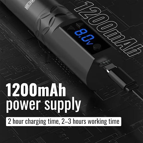 Wormhole Tattoo Kit Wireless Tattoo Gun Kit 2pcs Cordless Tattoo Pen 20pcs Tattoo Cartridge Needles Complete Tattoo Machine Kit for Beginners WTK378 thumbnail 4