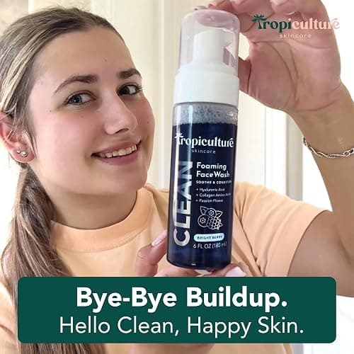 Tropiculture Clean Foaming Face Wash for Teens, Tweens & Kids | Gentle Face Cleanser for Girls | Bright Berry Hydrating Facial Cleanser | Natural, Non Toxic Skin care for Teens | Moisturizing thumbnail 5