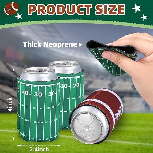 LFZHAN Football Party Decorations,12 Pcs Can Sleeves Neoprene Insulator For Super Bowl Game Day Decorations And Gifts thumbnail 3