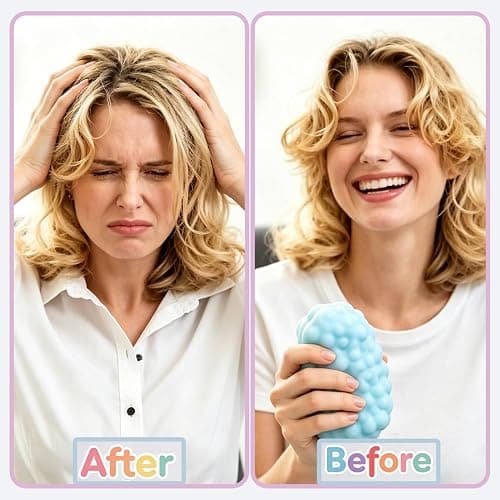2 Pcs Crunchy Squishy Noisy Stress Balls,Ice Skin Fidget Sensory Squeeze Toys,Soft Moldable Fidget for Anxiety Stress Relief Focus Relaxing(Pink+Blue) thumbnail 6