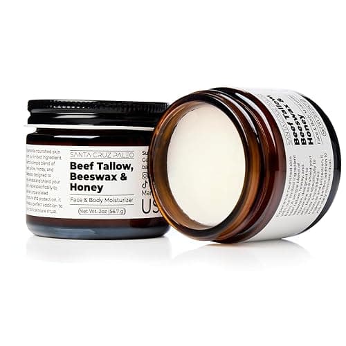 Santa Cruz Paleo, Beef Tallow, Beeswax & Honey Face Moisturizer, Organic, Unscented Grassfed Beef Tallow Skin Care, Sunscreen Free, Non Comedogenic Face & Body Moisturizer for Sensitive Skin, 2 Oz thumbnail 9
