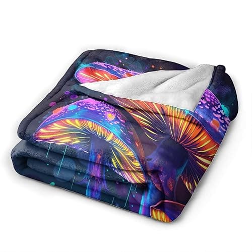 Mushroom Throw Blanket Mushroom Stuff Gifts for Kids Girls Boys Adults Women Man Soft Cozy Warm Plush Fluffy Fuzzy Fleece Blanket Decor 40''X50'' thumbnail 9