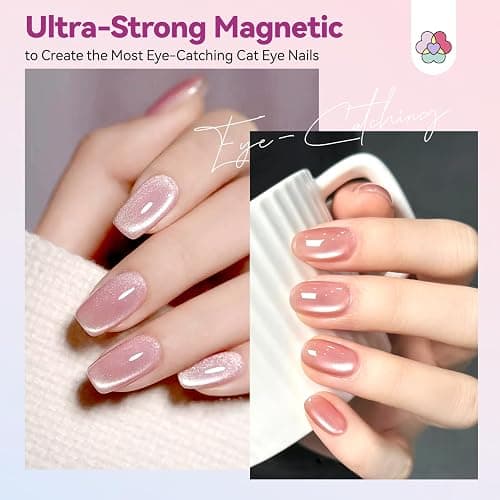 SAVILAND Cat Eye Magnetic for Nail: 3-in-1 Cat Eye Gel Nail Polish N35 Neodymium Strong Suction Magnet Wand Stick Diverse Effect Double Ended Manicure Salon Design Art Tools Set Accessories thumbnail 6