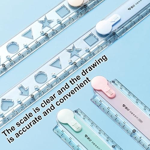 4PCS Plastic Folding Ruler Set, 30cm Transparent Rulers - Durable Measurement Tool for Students, Artists, Engineers, and Office Use, Easy Storage and Precise Measurements thumbnail 3