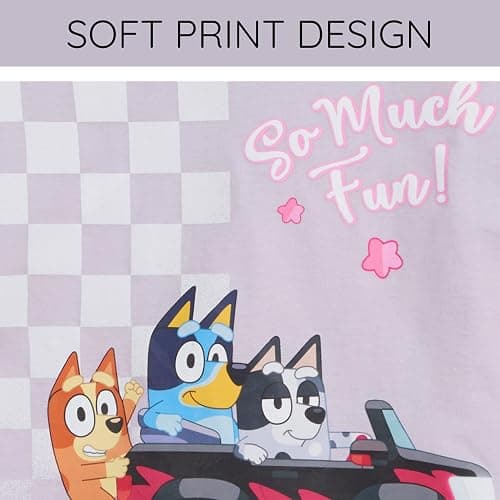 Bluey Girls T-Shirt and French Terry Shorts Outfit Set Toddler to Big Kid Sizes (2T - 10-12) thumbnail 6