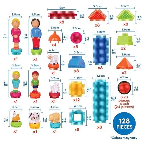 Battat – Bristle Blocks – STEM Interlocking Building Blocks – 113 Pieces Playset – Reusable Storage Case – Developmental Toys for Toddlers & Kids – Deluxe Builder Case – 2+ Years thumbnail 3