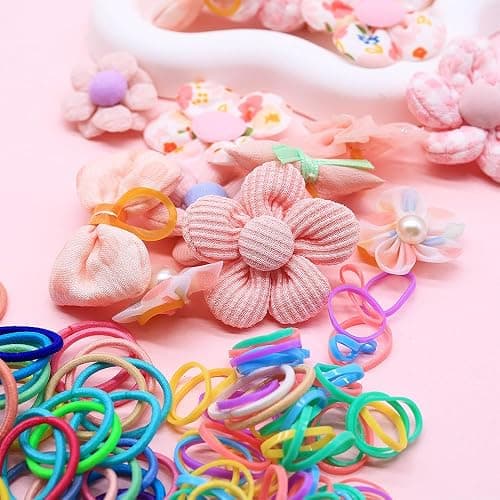 25Pcs Dog Hair Accessories Set for Small Medium Dogs, Flower Bows with Rubber Bands,Dog Hair Clip,Floral Bell Puppy Collar for Boy Girl Pomeranian Yorkie Poodle Maltese Shih Tzu Groomer (Pink) thumbnail 4