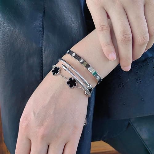 Jade cabbage Gold Bracelets for Women 18K Gold Plated Love Friendship Bracelet With Cubic Zirconia Cuff Bangle Jewelry Set Witness the Gift of Love thumbnail 2