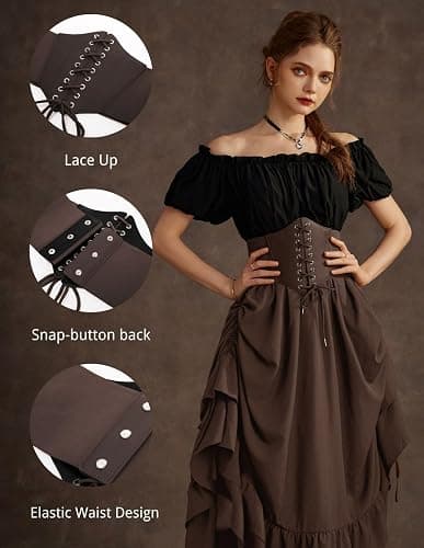 Scarlet Darkness Women Wide Belt Elastic Waist Belt Corset Belts for Dress thumbnail 2