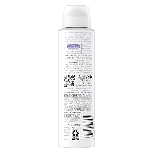 Dove Whole Body Deo Aluminum Free Invisible Spray Deodorant Coconut & Vanilla for 72h Odor Control 4 oz thumbnail 2