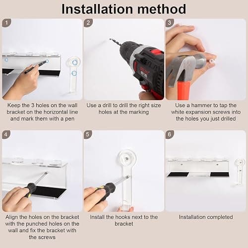 GENCAM Wall Mounted Holder for Shark Flexstyle, Acrylic Wall Mount Bracket Organizer for Shark Flex Style, Flex Style Holder with Cord Hanger for Accessories Curlers Brushes Diffuser and Attachments thumbnail 4