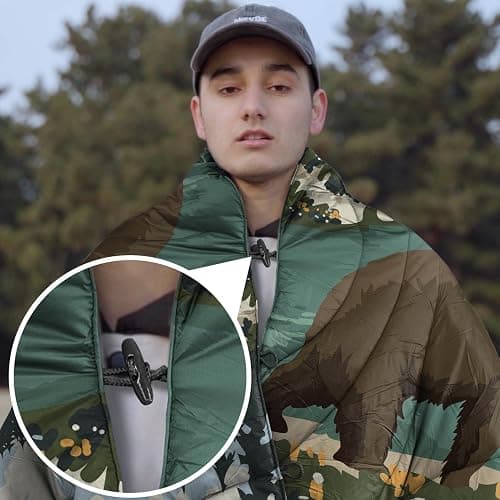 KawaGebo Kamp Camping Blanket Puffy - Outdoor Stadium Blanket Wearable, Lightweight, Packable, Machine Washable Camping Quilt for Traveling, Picnic, Beach, Party thumbnail 6