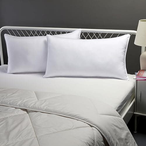 Amazon Basics Down Alternative Bed Pillows, Medium Density For Back and Side Sleepers, King, 2-Pack, White, 36 in L x 20 in W thumbnail 2