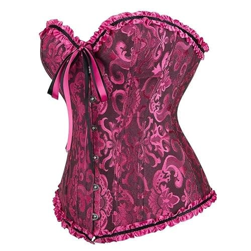 Corset Top Bustier Lingerie for Women Zipper Front Flower Sexy Burlesque Vintage thumbnail 2