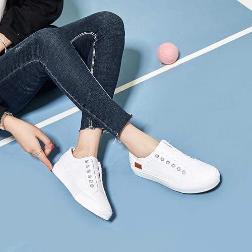 Women's Slip on Shoes Non Slip Fashion Canvas Sneakers Low Top Casual Shoes thumbnail 8