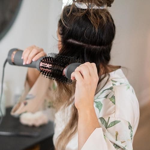 Hairitage Volumizing One Step Blow Dry Brush + Hair Dryer for Curling + Straightening - Ceramic Tourmaline Blowout Brush + Volumizer - Hair Styler for Smooth Shiny, Frizz-Free Styles - Matte Grey thumbnail 2