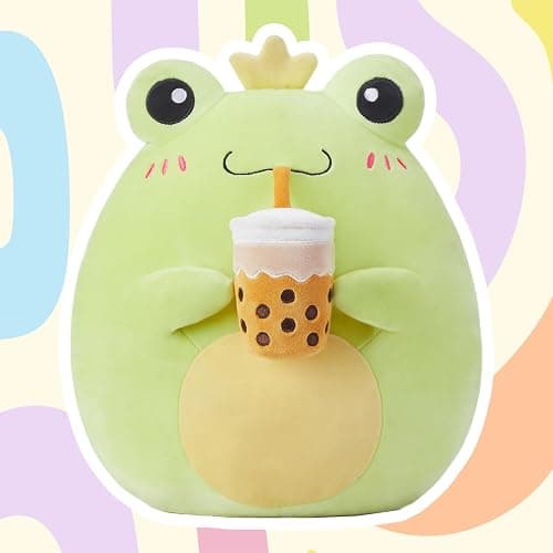 PLAYNICS Large Frog Plush Pillow Stuffed Animal Toy,Big Size Cute Soft Toys 13" Fat Kawaii Hugging Pillows Cuddle Huggable Plushie,Gift for Kids thumbnail 6
