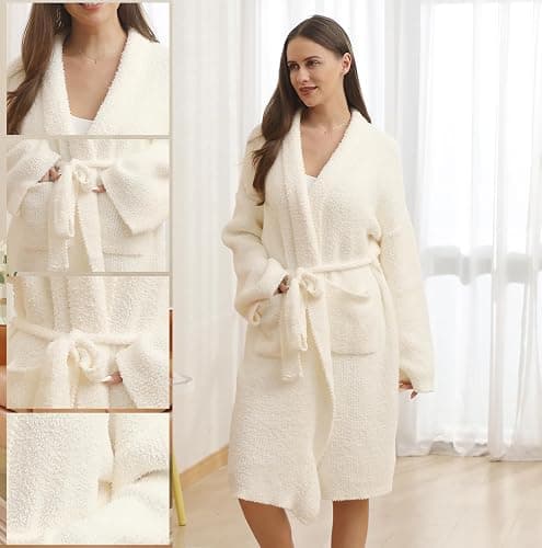 bearberry Cozy Robe Lightweight Soft Plush Bathrobe with Pockets for Women thumbnail 6
