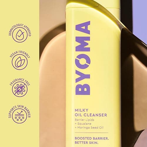 BYOMA Milky Oil Cleanser - Hydrating Facial Cleanser for Skin Barrier Repair - Tri-Ceramide Face Wash for Sensitive Skin & All Skin Types - Deeply Hydrated Skin, No Oily Residue - 3.38 fl oz thumbnail 7