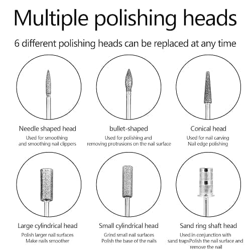 Nail Drill Kit Electric Rechargeable Set Cordless Nail Art Grinding Machine Compact Professional Nail File for Gel Manicure Pedicure Polishing Tool Household,Nail Removal Machine (Golden) thumbnail 6