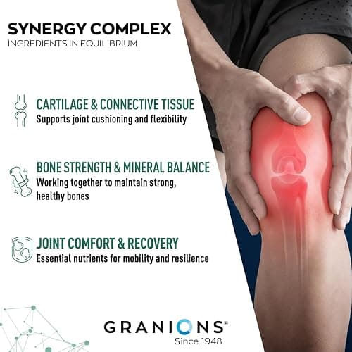 Granions Glucosamine Chondroitin MSM Powder 1,550mg – Joint Supplements for Men and Women - Chondrosteo, Hydrolyzed Marine Collagen Peptides, Essential Vitamins Glucosamine Complex – Wild Berry 9.9oz thumbnail 6