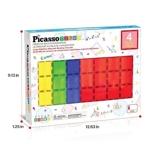 PicassoTiles Magnetic Building Block Tiles Supersize Stabilizer Base Toy Large Size Magnet Tile Plate Jumbo XL Add On Durable Foundation Compatible Education Construction STEM Learning Stacking Set thumbnail 8