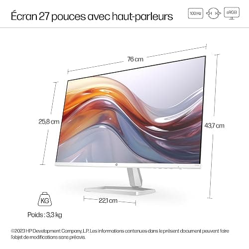 HP 527sa Écran 27" 100Hz 5ms Full HD IPS avec haut-parleurs intégrés (1920 x 1080 Pixels, antireflet, 300 nits, écran inclinable) Noir thumbnail 4
