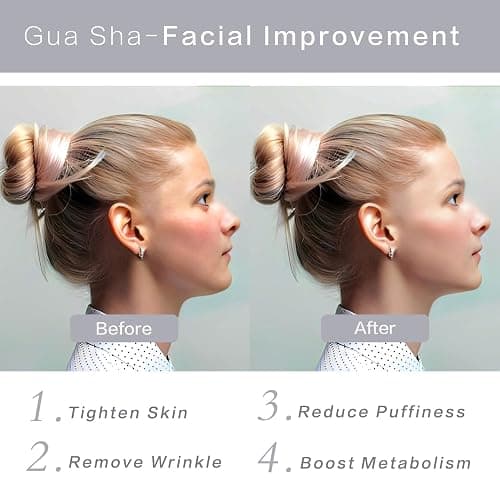 Contrybox Gua Sha Facial Tools, White Quartz Guasha Tool for Face & Eye Gua Sha Stone for Puffiness Reducing & Jawline Sculpting Face Stone Gua Sha Tools for Skin Care Woman GuaSha Stone Tool, White thumbnail 3