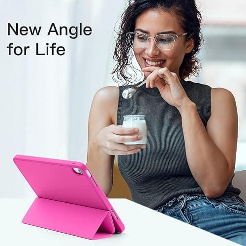 Akkerds Compatible with iPad (A16) 11th Generation Case 11 Inch 2025, for iPad 10th Generation Case 10.9 Inch 2022 with Pencil Holder, Slim Trifold Stand Protective Cover with Soft TPU Back, Rose thumbnail 2
