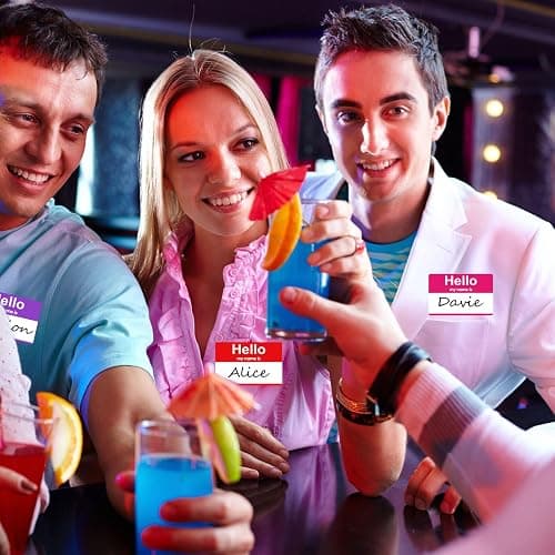 200 Pcs Name Tags Sticker, 3.5" x 2.25" Hello My Name is Stickers, Large Nametag Badge Red Adhesive Hello Name Tag Stickers Label for Office, Meeting, School, Teachers and Mailing thumbnail 2