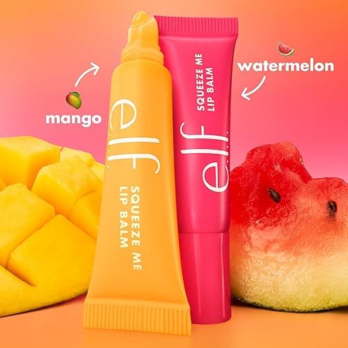 e.l.f. Squeeze Me More Lip Balm Duo, Moisturizing Balm For A Sheer Tint Of Color, Made With Hyaluronic Acid, Vegan & Cruelty-Free, Mango & Watermelon thumbnail 3