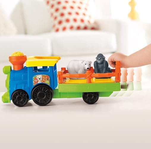 Fisher-Price Little People Toddler Toy Train Choo-Choo Zoo with Music Sounds and 3 Figures for Pretend Play Ages 1+ Years thumbnail 9