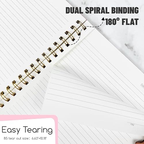 Ouzoustate Lined Spiral Notebook B5 Pink Hardcover Notebooks for Work -7.48" X 10.18" 4 Pack 7MM College Ruled,160 Pages 100GSM Thick Paper for Note Taking School Office Supplies thumbnail 3