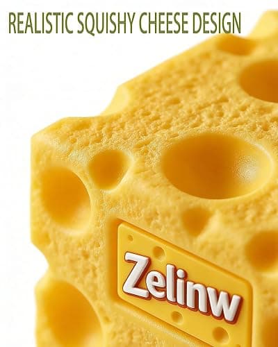 Big Cheese Squishy Jumbo Large Squishy Cheese Block Giant Stress Relief Ball Block Squeeze Toy Huge Yellow Rebounding Squishies Cheesess Cube for Autism ADHD Soft Novelty Toy for Adults Gift(2.4in) thumbnail 6