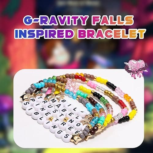 AICase for Gravity Falls Merch Gifts Toys Inspired Bracelets 5 Pcs Stackable Stretch Beaded Friendship Bracelets Party Decor Costume Cosplay Merchandise Gifts for Fans Women Birthday Christmas thumbnail 2