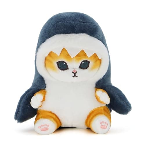 CNAANA Kawaii Shark Cat Plush Toy Stuffed Animal Doll, Soft Pillow for Boys & Girls (Shark cat, 20cm/7.8in) - Image 1