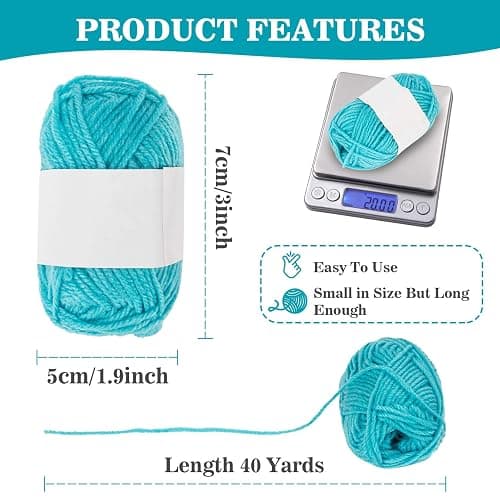 MAQIHAN 15x20g Acrylic Yarn for Crocheting - Soft Knitting Yarn for Crafts | Multicolor Bulk Yarn Skeins for Handicraft, Ideal for Crochet & Knitting Beginners, Adults, Handmade Crafts Essentials thumbnail 2