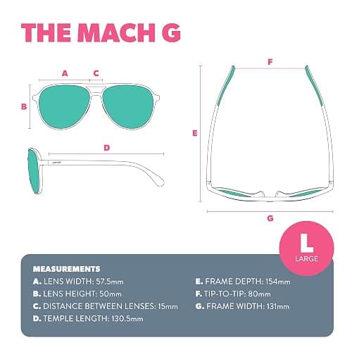 goodr Operation: Blackout Polarized Aviator Sunglasses for Men & Women, Large Sized (Mach G), Black Solid Frame with Black Non-Reflective Glare Reducing Lenses, UV400 Protection, No Slip, No Bounce thumbnail 6