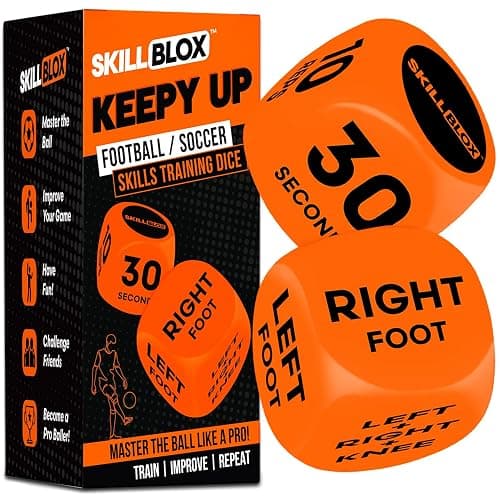 SKILL BLOX Football Keepy Up Training Dice (2 pcs) | Football Gifts for Boys & Girls 9-12 | Training Equipment, Teenage Boy Gifts for 8 9 10 11 12 Year Old | (KEEPY UP DICE) - Image 1