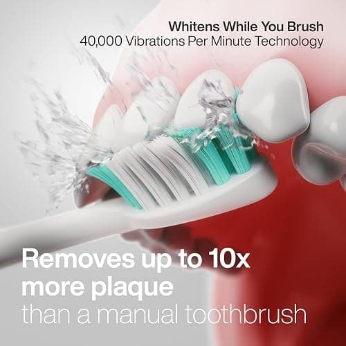 Aquasonic Vibe Series Ultra-Whitening Toothbrush – ADA Accepted Electric Toothbrush - 8 Brush Heads & Travel Case – 40,000 VPM Motor & Wireless Charging - 4 Modes w Smart Timer – Satin Rose Gold thumbnail 3
