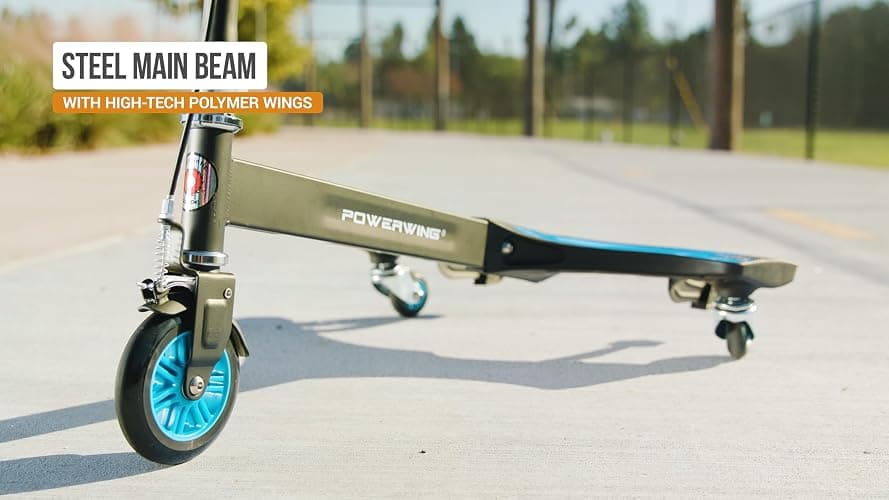 Razor Scooter Powerwing Classic Caster Scooter | Stand Up Drifter (Blue) | Body-Driven Caster; Drifts & 360 Spins | Iconic Wheeled Ride-On For Kids Age 6+ thumbnail 5