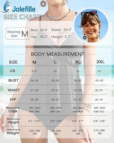 Jolefille Tankini Swimsuits for Women Tummy Control Two Piece Bathing Suit Flowy Top High Waisted Modest Swimwear Cute Floral thumbnail 6