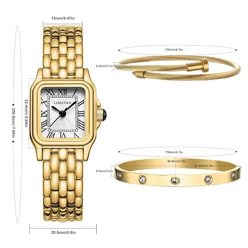 CHEETAH Women’s Gold Bangle Watch and Bracelet Set thumbnail 2