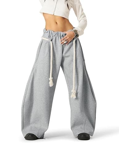 Aelfric Eden Super Baggy Barrel Sweatpants Wide Leg Pants for Women Men Casual Elastic Waist Unisex Lantern Trouser Pants thumbnail 2