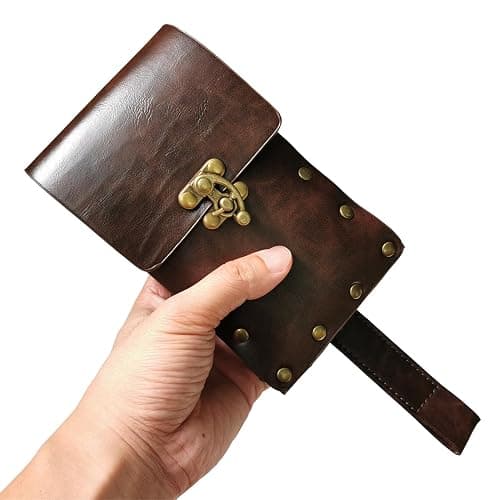 Larswon Plus Size Renaissance Leg Harness Bag - Synthetic Leather Belt Bag for Women - Dark Coffee thumbnail 6
