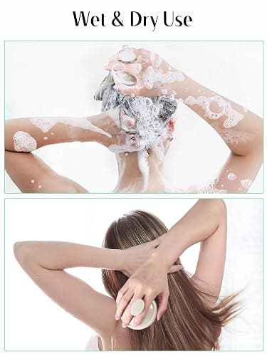 HEETA Scalp Massager Hair Growth, Soft Silicone Scalp Scrubber Shampoo Brush for Exfoliation, Dandruff Removal Head Massage Stress Relax, Wet & Dry Use for Thick Thin Curly Hair Care, Beige thumbnail 5