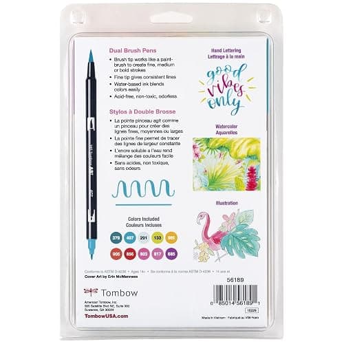Tombow 56189 Dual Brush Pen Art Markers, Tropical, 10-Pack. Blendable, Brush and Fine Tip Markers thumbnail 12
